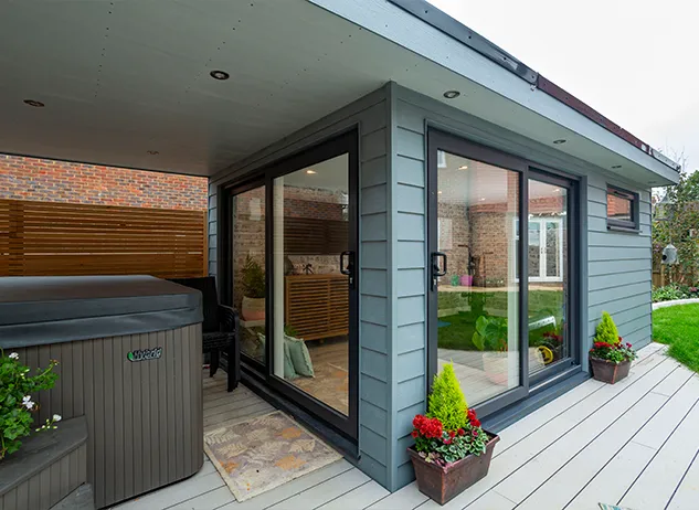 Garden Room Gym with Hot Tub